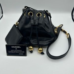 Chanel vintage 90’s Mini CC drawstring shoulder bag.